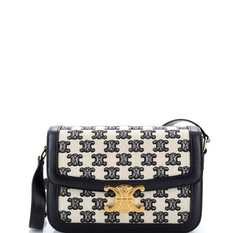 Celine Triomphe Shoulder Bag Triomphe Canvas Medium