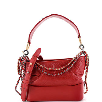 Chanel Gabrielle Hobo with Logo Handle Quilted Aged Calfskin Medium