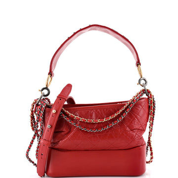 Chanel Gabrielle Hobo with Logo Handle Quilted Aged Calfskin Medium