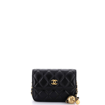 Chanel Pearl Crush Flap Clutch with Chain Quilted Lambskin Mini