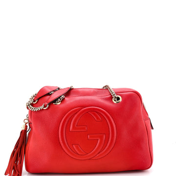 Gucci Soho Chain Zip Shoulder Bag Leather Medium