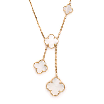 Van Cleef & Arpels Magic Alhambra 6 Motifs Necklace 18K Yellow Gold and Mother of Pearl