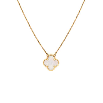 Van Cleef & Arpels Vintage Alhambra Pendant Necklace 18K Yellow Gold and Mother of Pearl