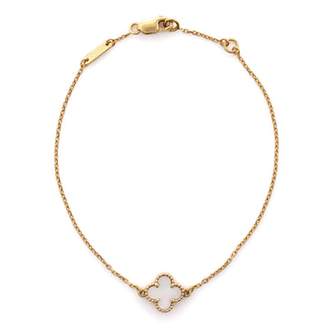 Van Cleef & Arpels Sweet Alhambra Bracelet 18K Yellow Gold and Mother of Pearl