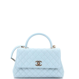 Chanel Coco Top Handle Bag Quilted Caviar Small