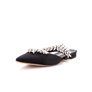 Manolo Blahnik Women's Lurum Flat Mules Satin