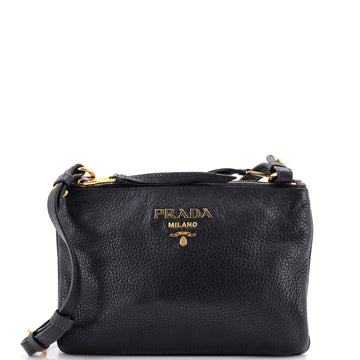 Prada Double Zip Crossbody Bag Vitello Daino Small