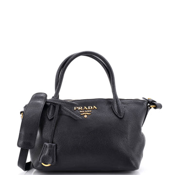 Prada Dual Strap Zip Tote Vitello Daino Small