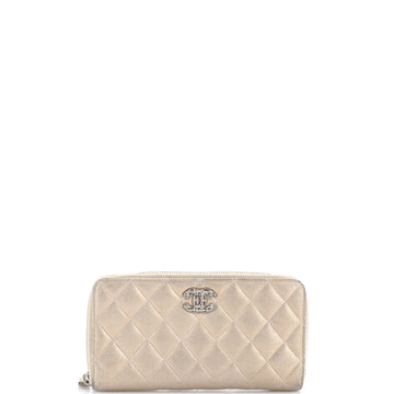 Chanel Paris-Salzburg Zip Around Wallet Quilted Iridescent Calfskin Long