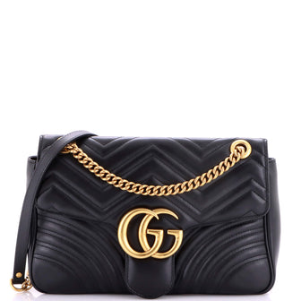 Gucci GG Marmont Flap Bag Matelasse Leather Medium