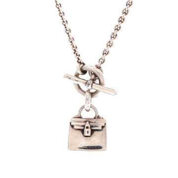 Hermes Birkin Amulette Pendant Necklace Sterling Silver