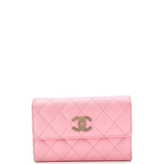 Chanel CC Gusset Classic Flap Wallet Quilted Caviar Medium