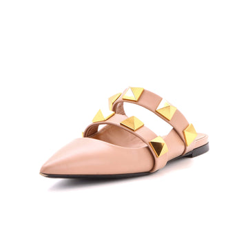 Valentino Garavani Women's Roman Stud Flat Mules Leather
