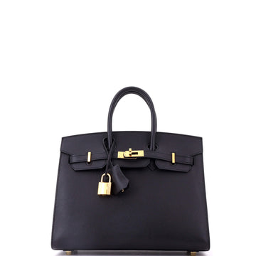 Hermes Birkin Sellier Bag Black Madame with Gold Hardware 25