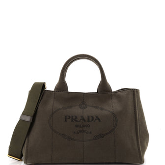 Prada Canapa Convertible Tote Canvas Medium