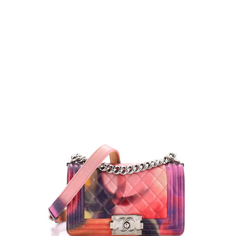 Chanel Flower Power Boy Flap Bag Quilted Lambskin Small