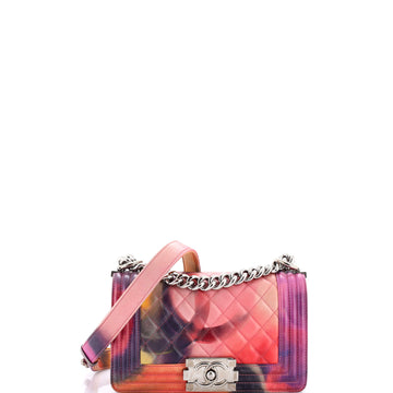 Chanel Flower Power Boy Flap Bag Quilted Lambskin Small