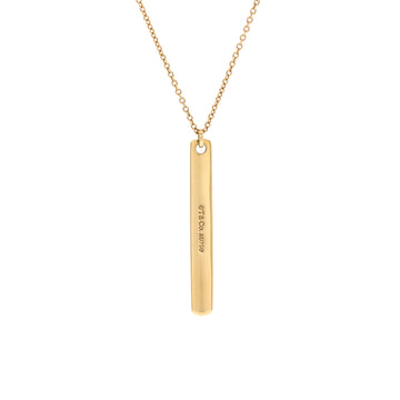 Tiffany & Co. 1837 Bar Pendant Necklace 18K Yellow Gold