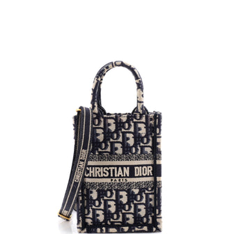 Christian Dior Book Tote Phone Bag Oblique Canvas Mini