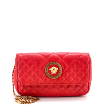 Versace Medusa Icon Chain Flap Bag Quilted Leather Mini