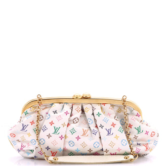 Louis Vuitton Aumoniere Evening Bag Monogram Multicolor Satin