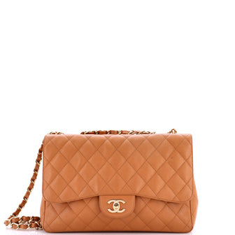Chanel Vintage Classic Double Flap Bag Quilted Caviar Jumbo