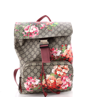 Gucci Buckle Backpack Blooms Print GG Coated Canvas Medium