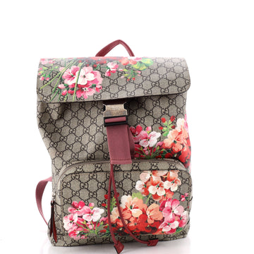 Gucci Buckle Backpack Blooms Print GG Coated Canvas Medium