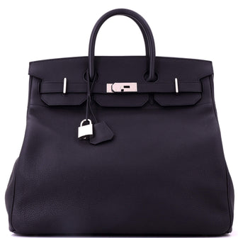 Hermes HAC Birkin Bag Black Togo with Palladium Hardware 40