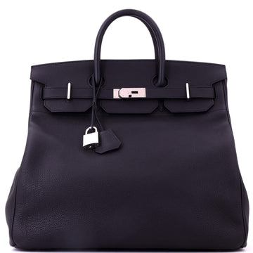 Hermes HAC Birkin Bag Black Togo with Palladium Hardware 40