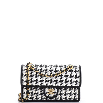 Chanel Classic Single Flap Bag Woven Lambskin and Viscose Small