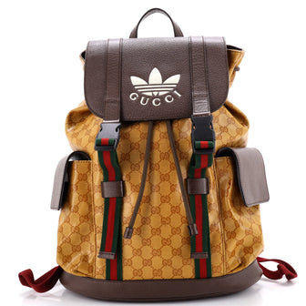 Gucci x adidas Double Pocket Buckle Backpack GG Coated Canvas Medium