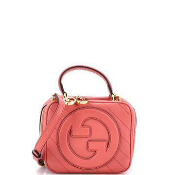 Gucci Blondie NM Top Handle Shoulder Bag Diagonal Quilted Leather