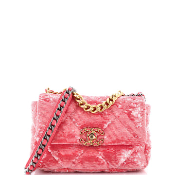 Chanel 19 Flap Bag Quilted Sequins Medium