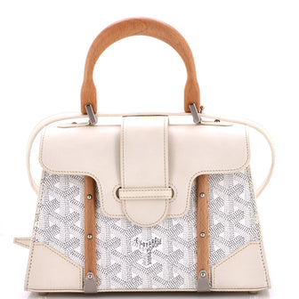 Goyard Structured Saigon Top Handle Bag Coated Canvas with Leather Mini