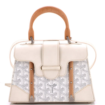Goyard Structured Saigon Top Handle Bag Coated Canvas with Leather Mini