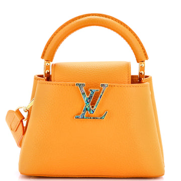 Louis Vuitton Capucines Bag Leather with Mother of Pearl Mini