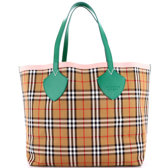 Burberry Reversible Giant Tote Vintage Check Canvas XL