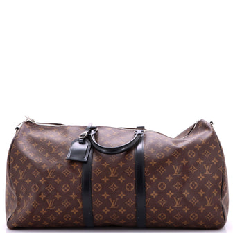 Louis Vuitton Keepall Bandouliere Bag Macassar Monogram Canvas 55