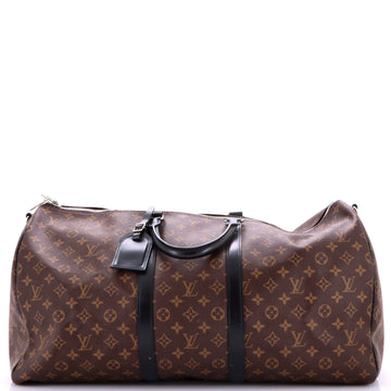 Louis Vuitton Keepall Bandouliere Bag Macassar Monogram Canvas 55