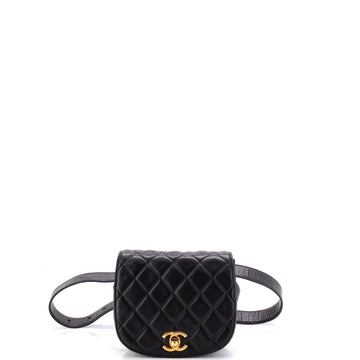 Chanel Vintage Flap Belt Bag Quilted Leather Small