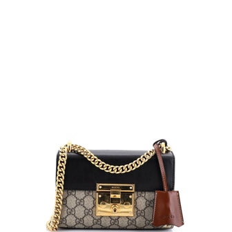 Gucci Padlock Shoulder Bag GG Coated Canvas and Leather Small