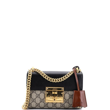 Gucci Padlock Shoulder Bag GG Coated Canvas and Leather Small