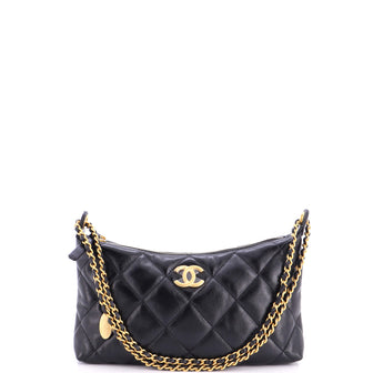Chanel CC Medallion Hobo Quilted Lambskin Small