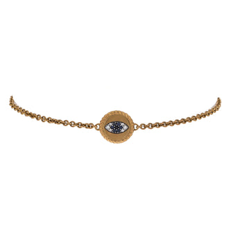 David Yurman Cable Collectibles Evil Eye Bracelet 18K Yellow Gold with Blue Sapphires, Diamonds and Black Diamonds 2mm