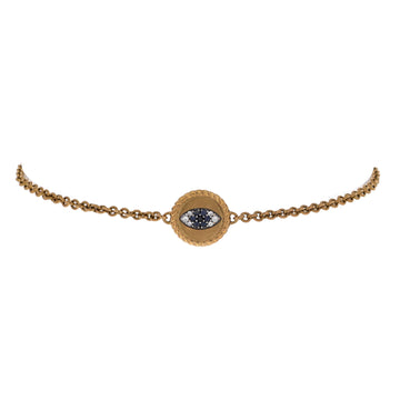 David Yurman Cable Collectibles Evil Eye Bracelet 18K Yellow Gold with Blue Sapphires, Diamonds and Black Diamonds 2mm