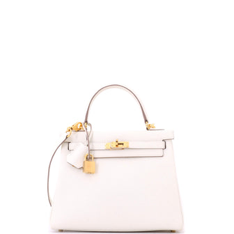Hermes Kelly Handbag Light Togo with Gold Hardware 25