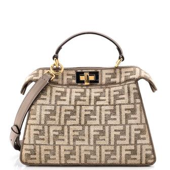 Fendi Peekaboo ISeeU Bag Zucca Tapestry Small