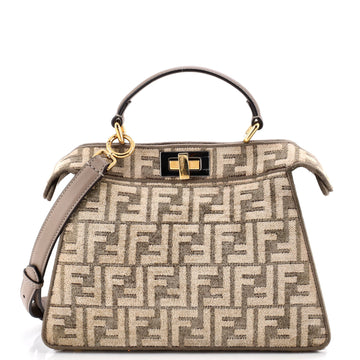 Fendi Peekaboo ISeeU Bag Zucca Tapestry Small