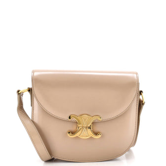 Celine Triomphe Besace Clea Flap Bag Leather
